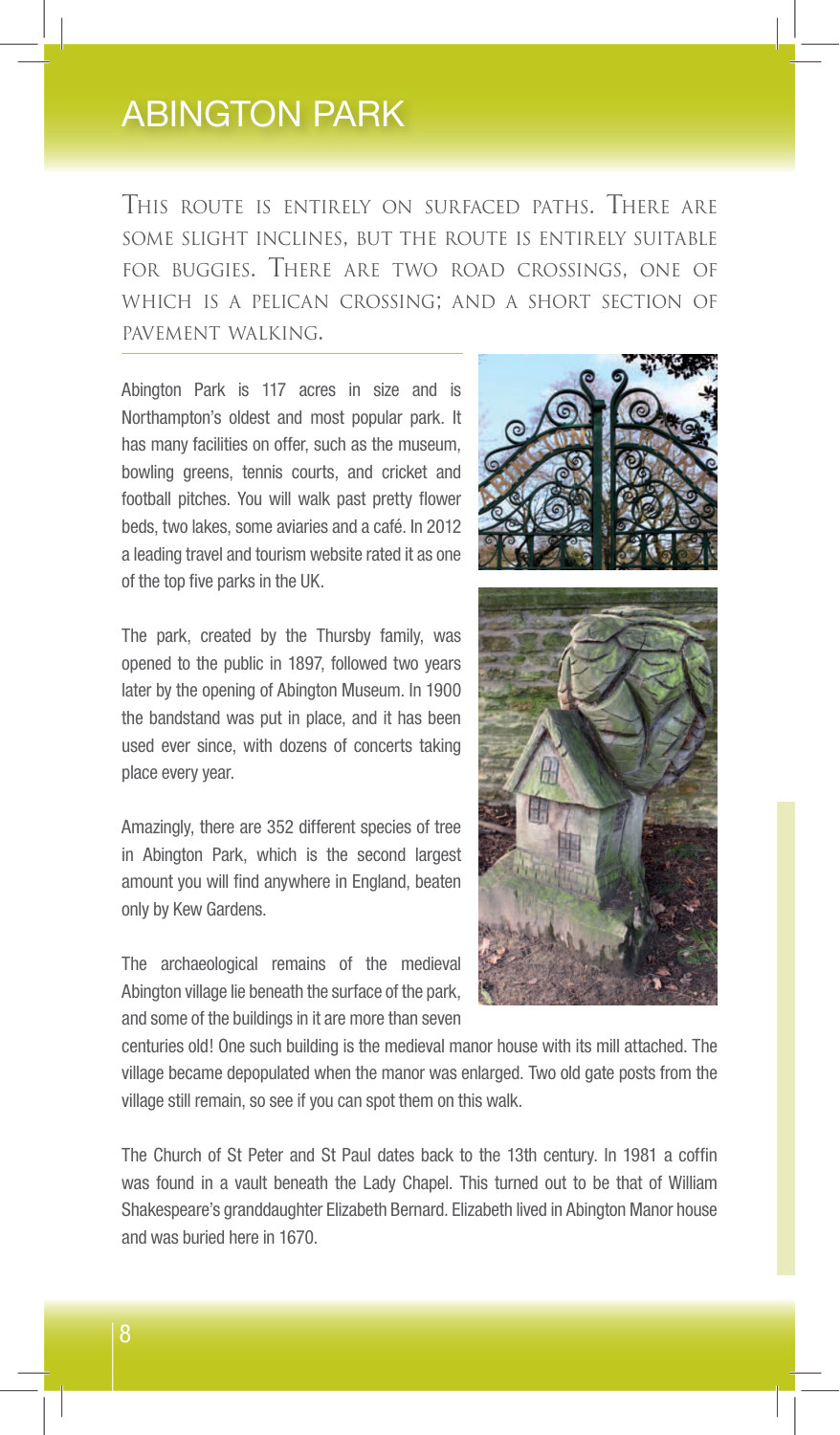 Abington Park sample page from Walking Northamptonshire